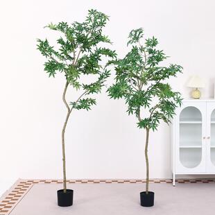 植物盆栽绿枫树枫叶花园商场门店装饰落地摆件假花假树室内