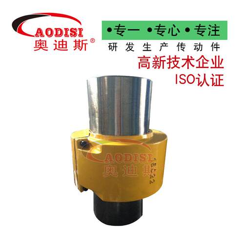 厂家加工AODISI 45#钢链条联轴器滚子链条花键轴孔双排链轮联轴器