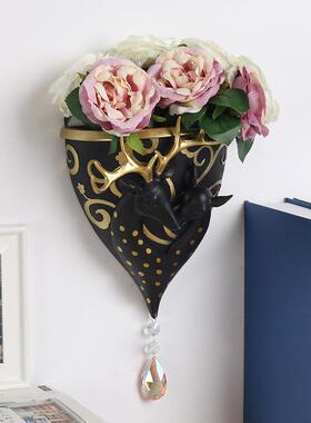 创意花盆壁挂北欧花盆墙挂玄关饰品客厅背景树脂装饰摆件挂件墙饰