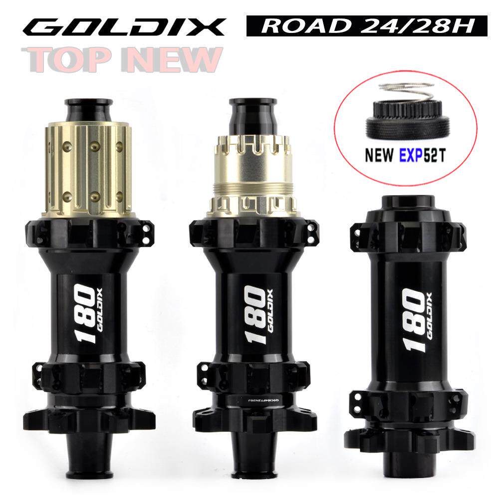 GOLDIXR180公路砾石车花鼓24/28H棘轮52T直拉六钉轮毂自行车配件