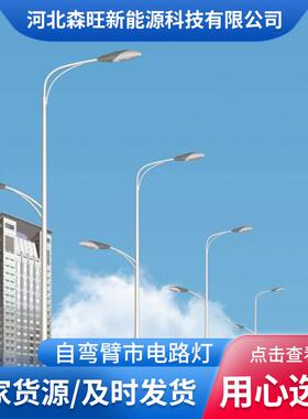 市电款路灯自弯臂5/6/7/8米30w-00w多款灯头可选