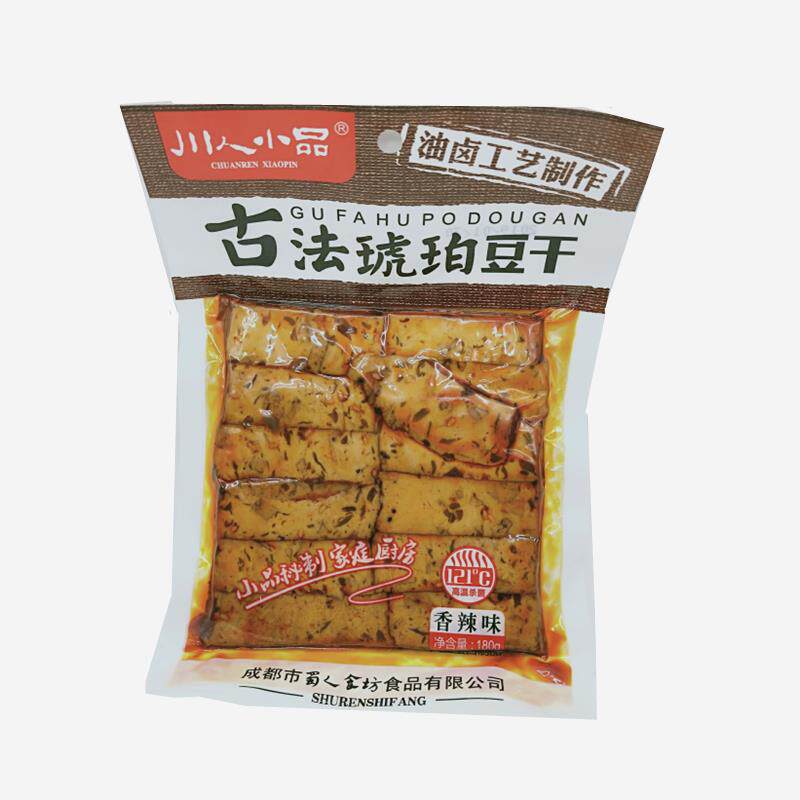 川人小品古法琥珀豆干150g*5袋油卤脆嫩豆腐成都麻辣豆腐干小零食