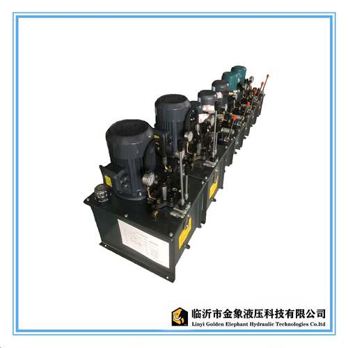 液压泵站KW卧六通径四连带液控电溢齿轮泵风冷100L液压系统泵站
