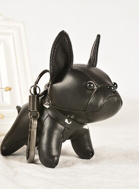 2025时尚饰品法国斗牛犬钥匙扣皮革狗狗法斗包包挂件配饰直播礼物