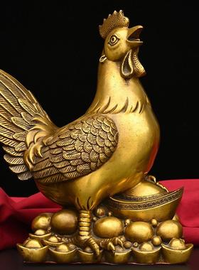 黄铜元宝鸡摆件黄铜公鸡家居客厅办公室电视柜现代简约工艺品