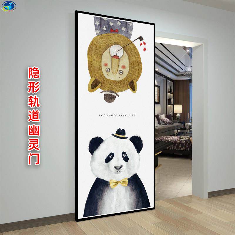 定制幽灵门吊轨移门谷仓门卧室厨房卫生间玄关隔断木门隐形推拉门