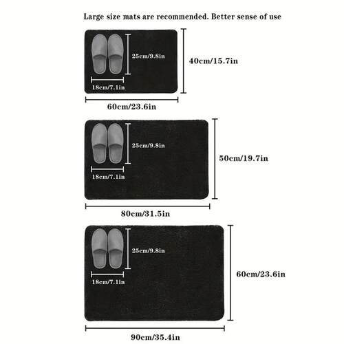 3D Non Slip Bathroom Mat Bath Mats Absorbent Doormat Carpet