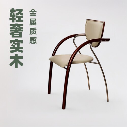 中古飞扬椅极简家用轻奢实木餐桌椅网红靠背椅客厅扶手椅子北欧风