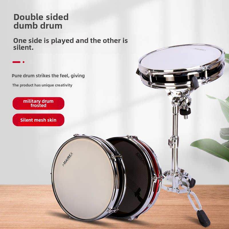 新的12英寸哑鼓垫设置真正的鼓感觉孩子的初学者鼓练习装置双面打