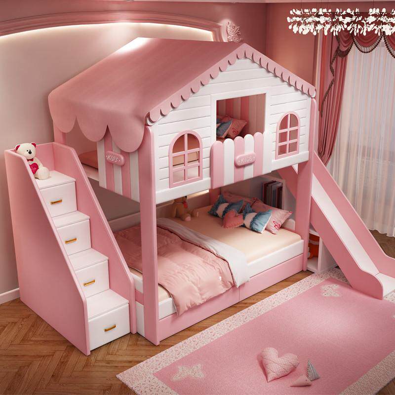 儿童床上下同宽床双层床双人上下铺女孩树屋公主子母高低子母床