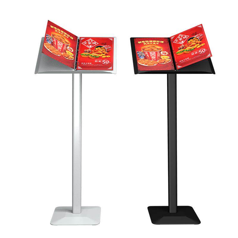 餐厅门口菜谱菜单展示架食谱翻页活页立式落地合同资料公示广告牌