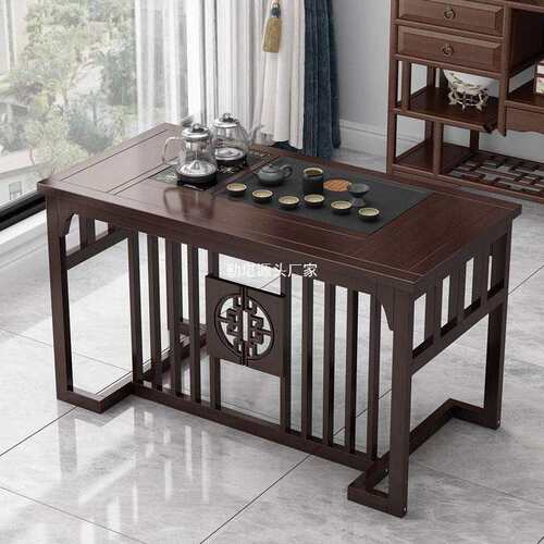 实木茶桌家用小型阳台客厅茶桌新中式一整套可移动茶桌一体泡茶台