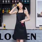网红帆布纯色围裙logo印字餐饮专用奶茶蛋糕店咖啡厅美甲工作服女