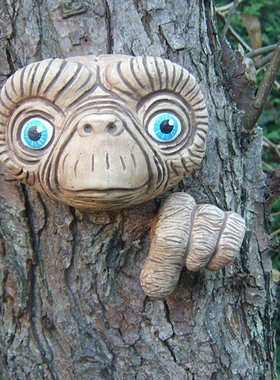 ET外星人树脂挂件挂饰园林摆件装饰外星人翻墙挂件树脂花园装饰