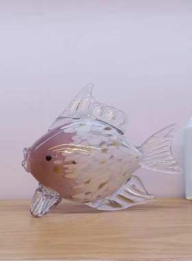 现代创意吻亲嘴摆件对奢北欧摆件家居饰品软轻玄关鱼鱼装简约创意