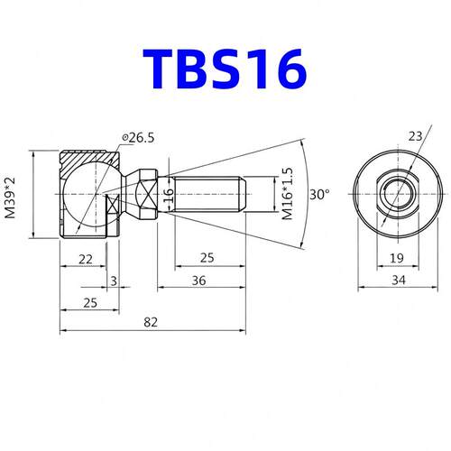 TBS10单杆TBS12万向双螺纹球头TBS6816连杆端球面连接器万向旋转
