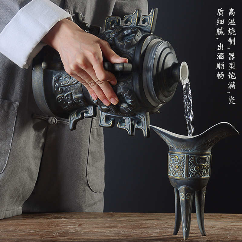景德镇陶瓷酒瓶3斤5装仿古青铜器 散酒壶密封酒罐藏酒坛厂家直销