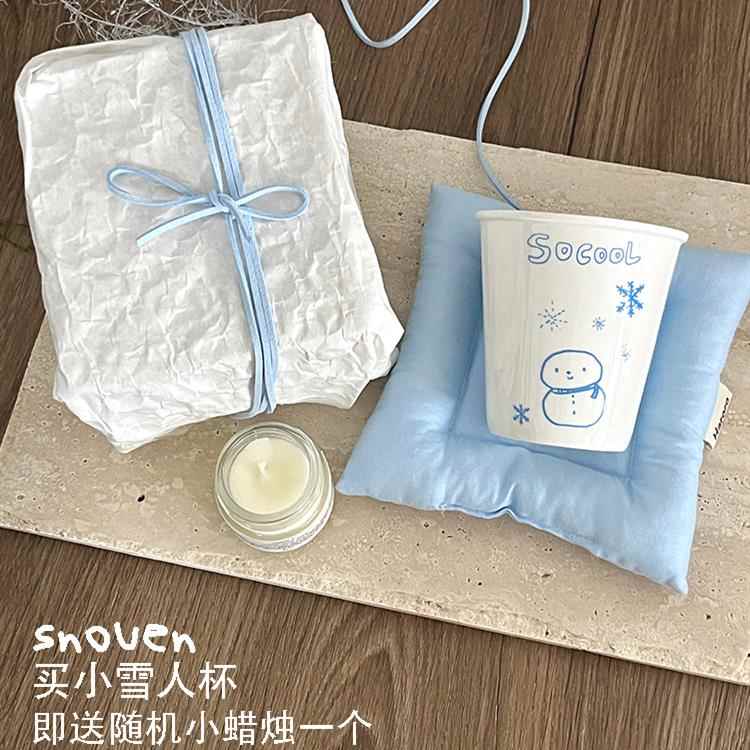 snouen原创小雪人杯骨瓷可爱咖啡杯马克杯生日送礼