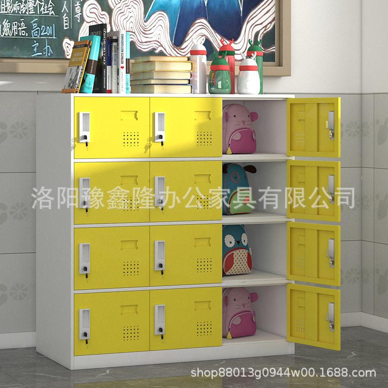 学生书包柜教室储物柜彩色员工更衣柜班级收纳存包柜钢制矮柜带锁