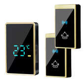 音乐新品 无线门铃老人门铃呼叫感应温度器家用 门铃智能显示数码