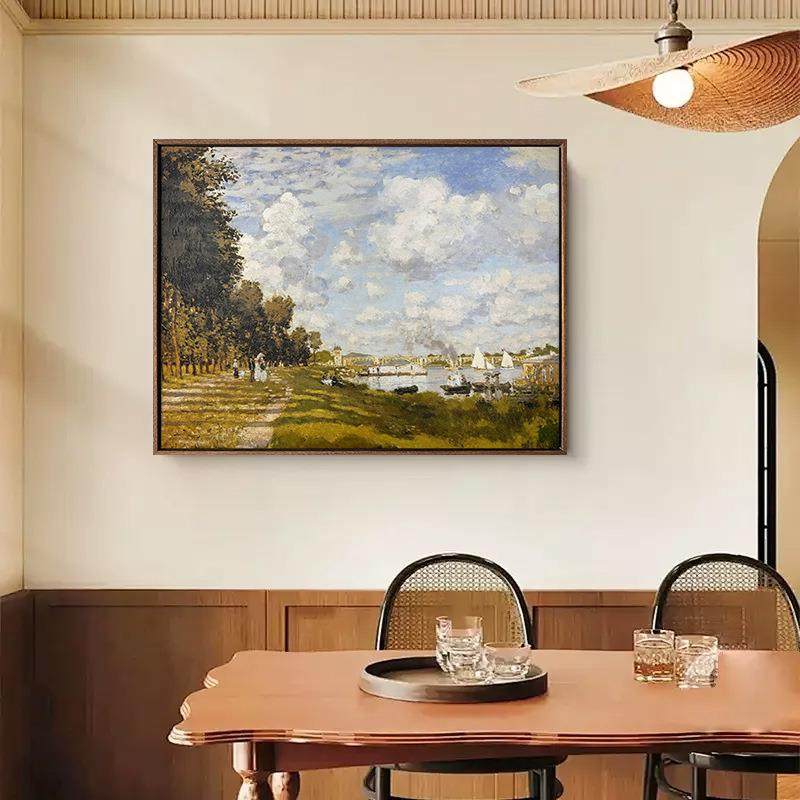 装印派莫奈象油MN画合集肌理家居卧室壁画饭店酒柜合挂画L框饰画