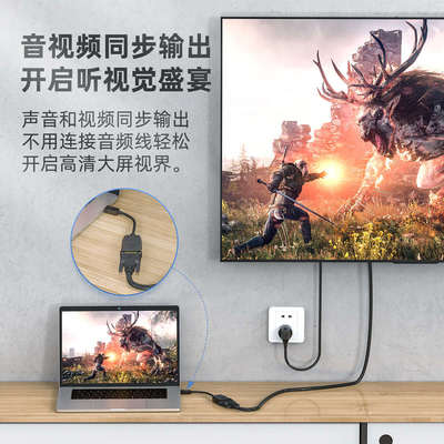 大dp转dvi转换器minidp转hdmi主动式转接头电脑主机显卡多屏拼接
