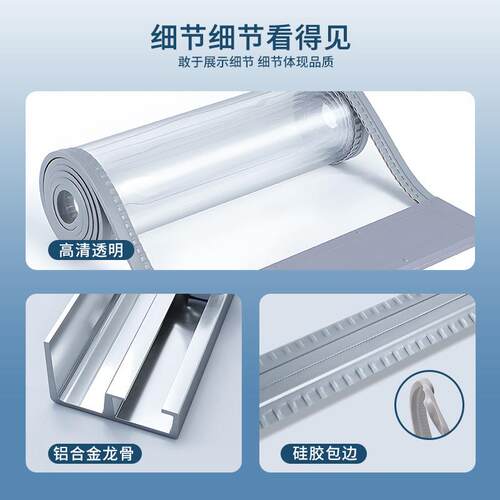 新款直销空调门帘磁铁透明隔热防风自吸PVC塑料磁吸隔断帘皮帘子