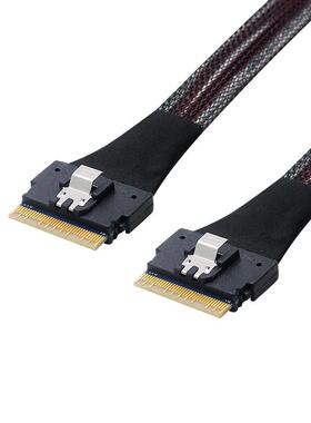 安费诺服务器背板SIim 4.0 SAS线SFF-8654 X8 74P 交叉主板PCIE线