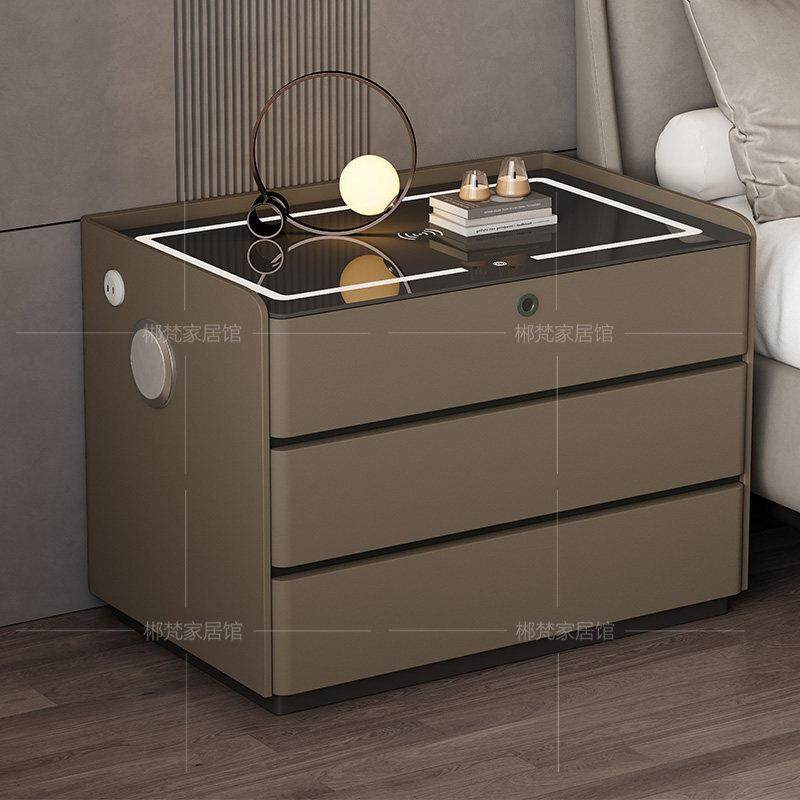 床头柜2025卧室家用新款现代简约高级感实木床边收纳智能带灯带锁,住宅家具,床头柜,淘宝优惠券,粉丝福利购,淘宝优惠卷