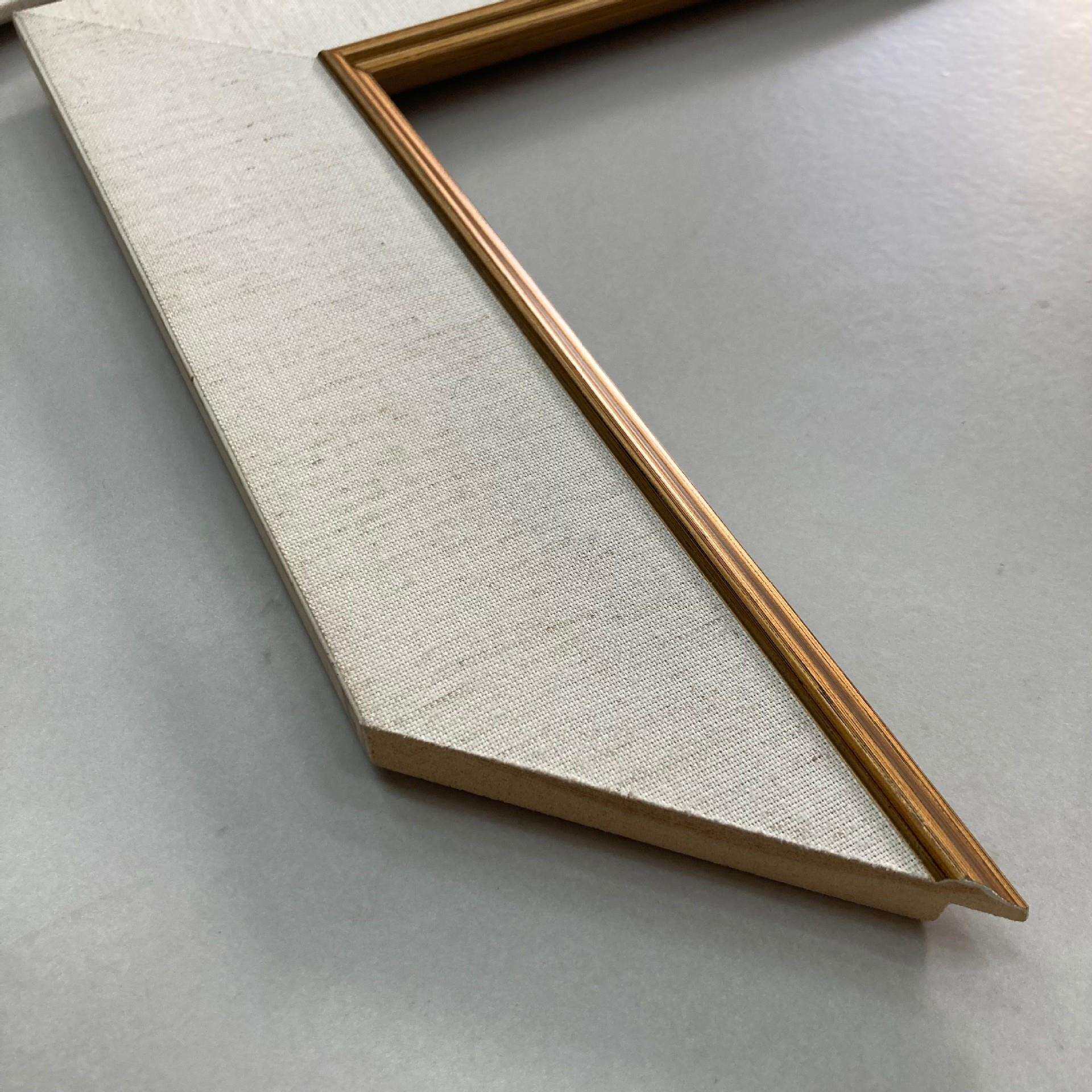 实木贴麻布麻金麻银画框内装饰画油画内衬条仿麻布影楼内线压线条