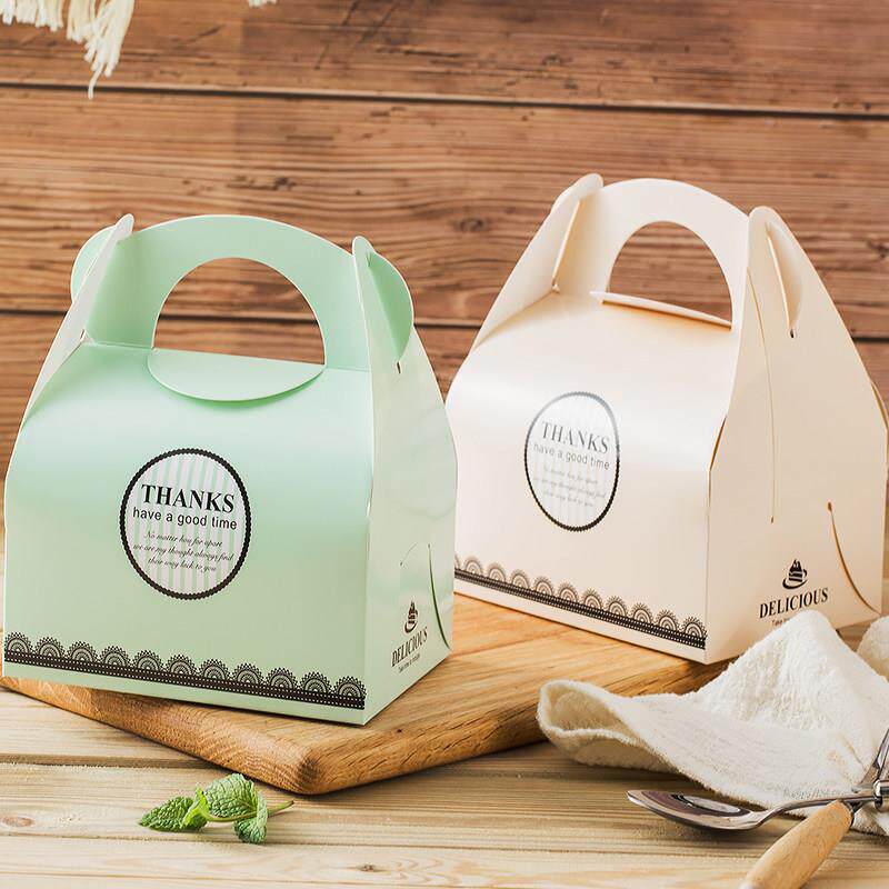 切块蛋糕盒子慕斯甜品打包盒用品手提纸盒礼品盒小西点饼干 干包