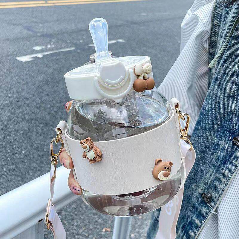 超大容量玻璃杯男女学生高颜值水杯ins简约耐高温泡花茶吸管杯子