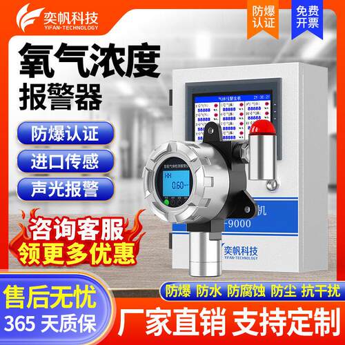 氧气浓度检测仪防爆氧含量警报器医院工业人防O2气体泄露线 线上