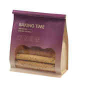 450g铁丝卷边面包袋烘焙吐司袋袋防油牛皮纸切片自封开窗八边封袋