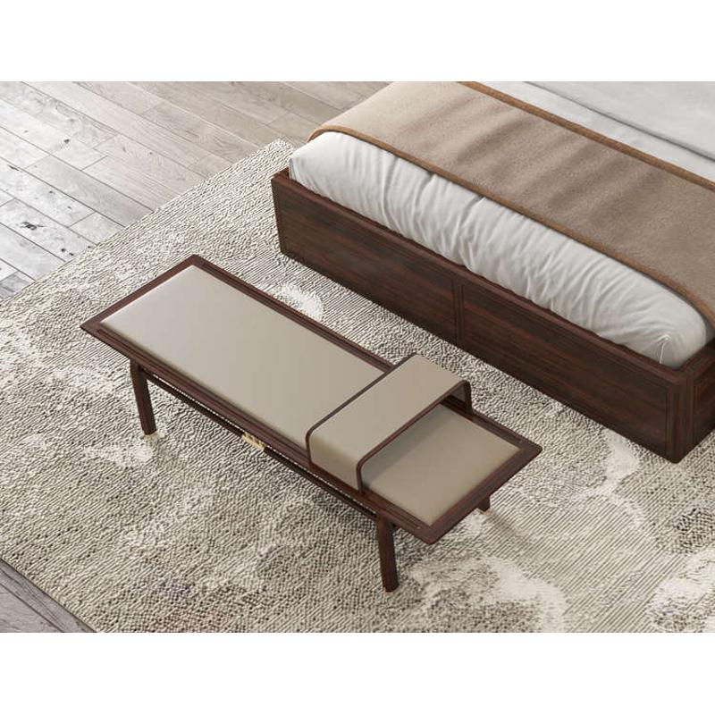 新中式乌金木高实木婚卧室双人床1.8米现代床简约储物家具轻奢档