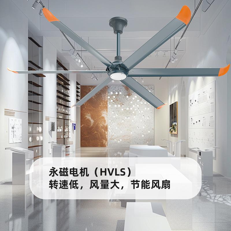商用大吊扇灯大风力餐厅饭馆办公室吊顶电扇灯客厅永磁电机风扇灯