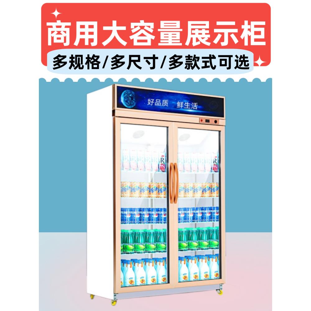 冷藏柜 展示柜 保鲜柜 立式双门铜管商用饮料冷饮蔬菜水果柜冰柜