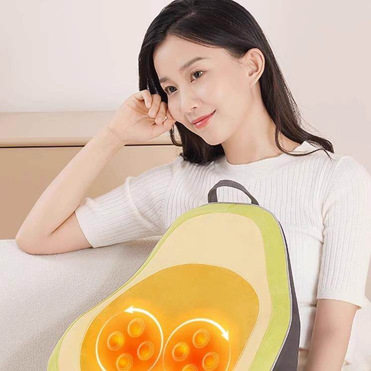 颈椎多功能充电按摩枕腰靠背部按摩器腰椎车在颈部热敷腰靠按摩垫