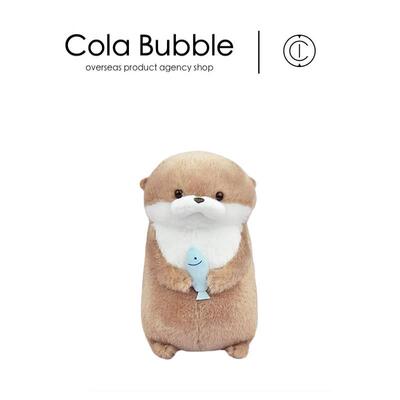 日本amuse正版可爱限量版吃鱼水獭海獭公仔玩偶娃娃毛绒玩具礼物