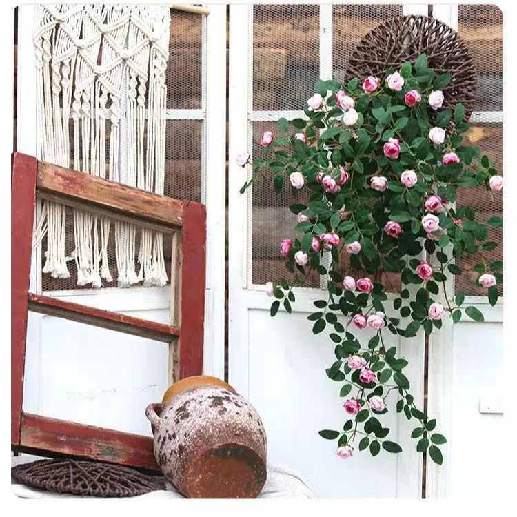 阳台管道遮挡仿真假花壁挂花束 门头装饰仿真6叉维多利亚茶苞花藤,家居饰品,仿真花/假花,淘宝优惠券,粉丝福利购,淘宝优惠卷