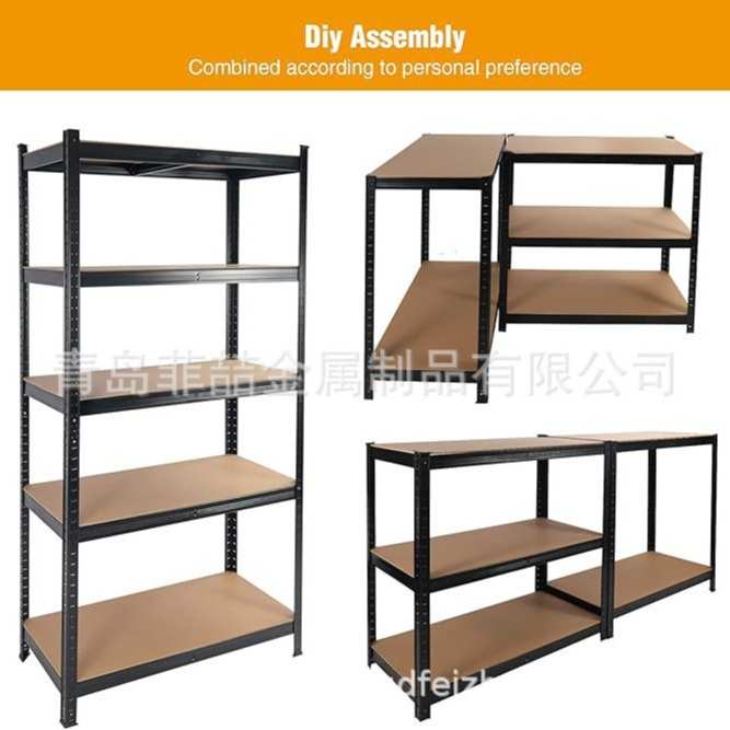 5层无螺丝MDF层板商店超市仓储货架家用车库正路收纳架书架