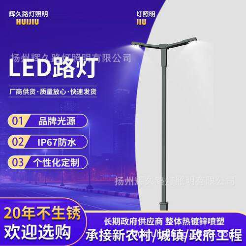 led灯高杆灯节能灯12米高低双臂灯杆厂家户外照明路灯路灯杆