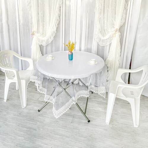 透明PVC防油防水桌布免洗防滑餐桌布防尘台布蕾丝花边防水防油