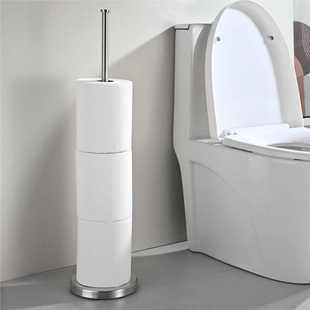 浴室厕纸架 纸巾架 304不锈钢卷纸架 免打孔圆形底座创意立式
