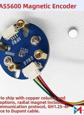 As5600磁性编码器模块12位高精度I2C角度测量速度与直径磁铁多孔F