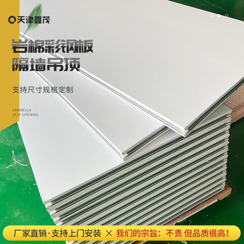 可安装岩棉彩钢板隔墙悬吊式天花板净化板复合夹芯洁净车间厂房医