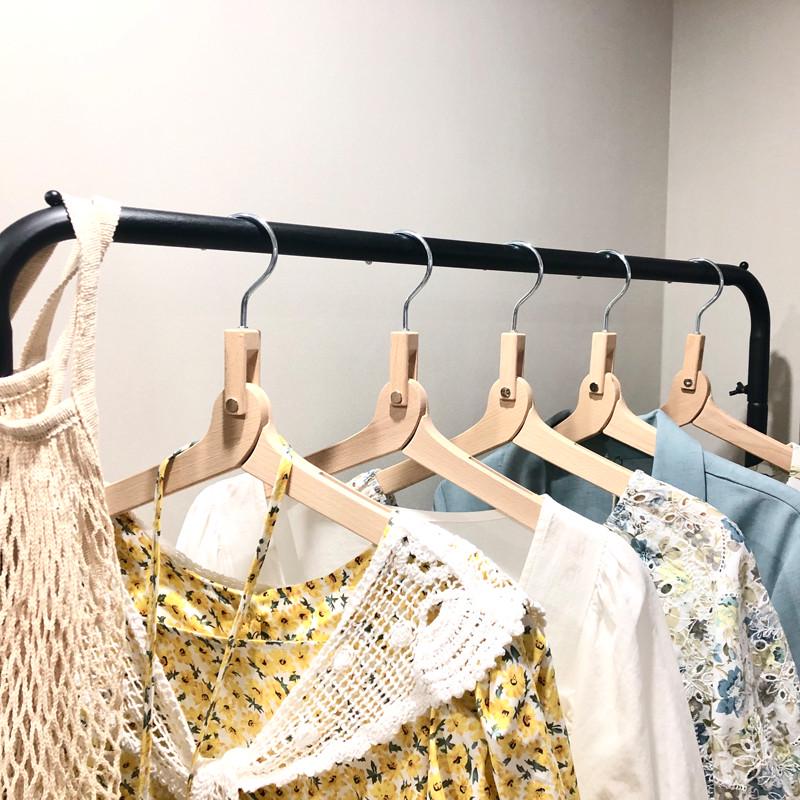 折叠实木衣架家居服装店旅行不扩衣领环保木质防滑舒适无痕纯手工