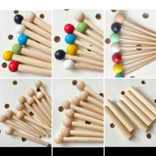 火柴棍洞洞板配件6mm-20mm全尺寸圆孔通用木质装饰收纳木棒挂钩