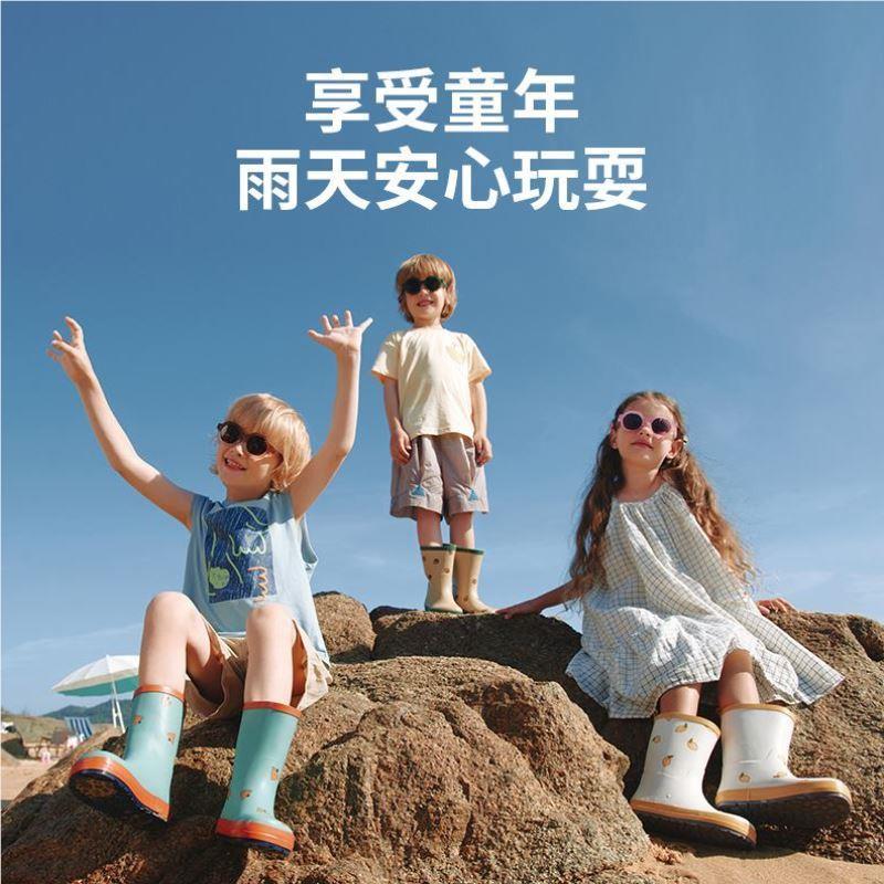 玩幼儿园男雨鞋高小筒水T123筒日系孩可爱防水滑上学厚底中小童童