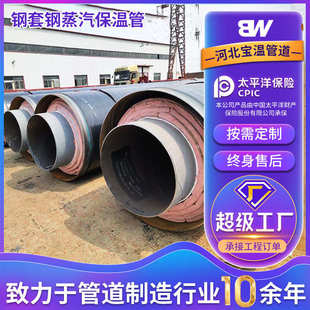预制直埋岩棉复合蒸汽保温管 钢套钢保温钢管 钢套钢蒸汽保温钢管